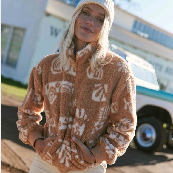 Billabong Tops - Billabong Time Off Half-Zip Fleece Pullover - Shoreline